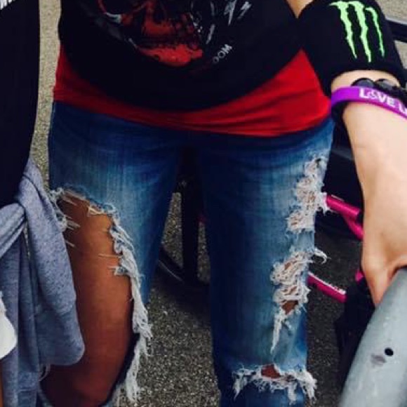 Super Cute Super Distressed Super Skinny Decree Jeans
